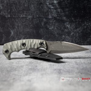 HFB 4" Humint Dagger, Charcoal Gray G10, Half Faced Blades, knife