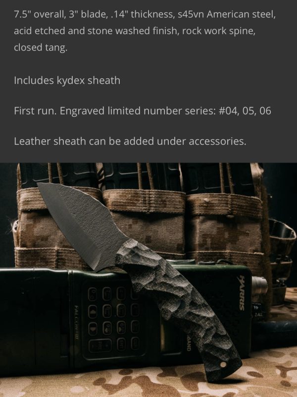 Half Face Blades Nug, Black Burlap Micarta, Carbon Fiber Pins, Numbered First Run #4! - Image 11