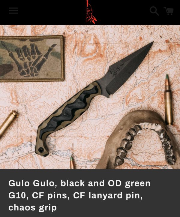 Half Face Blades Gulo Gulo, black and OD green G10, carbon fiber pins, Chaos grip - Image 9