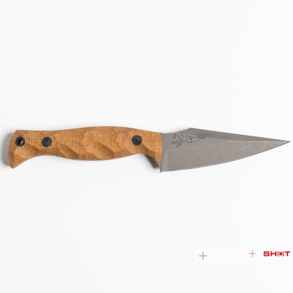 Half Face Blades Gulo Gulo, Castille Jute Micarta, carbon fiber pins, Chaos grip - Image 4