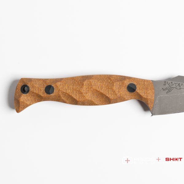 Half Face Blades Gulo Gulo, Castille Jute Micarta, carbon fiber pins, Chaos grip - Image 6