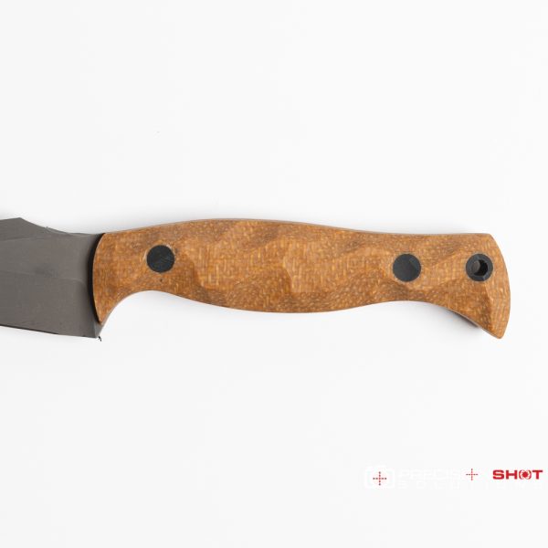 Half Face Blades Gulo Gulo, Castille Jute Micarta, carbon fiber pins, Chaos grip - Image 7