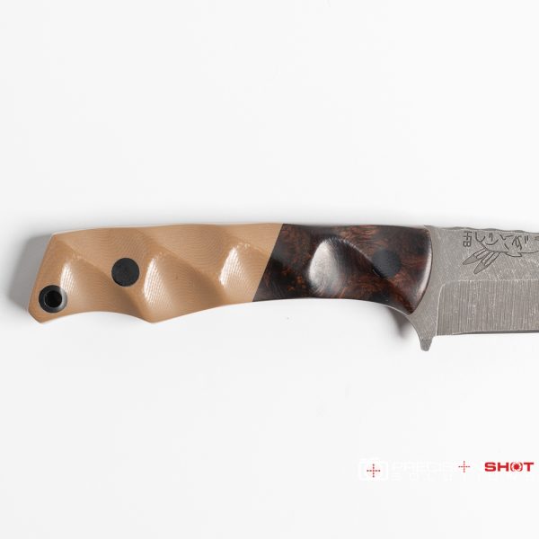 Half Face Blades Pac-man, Ironwood/Coyote G10, Carbon Fiber Pins - Image 6
