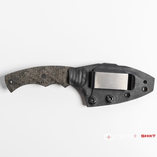 Half Face Blades Nug, Black Burlap Micarta, Carbon Fiber Pins, Numbered First Run #4! - Image 3