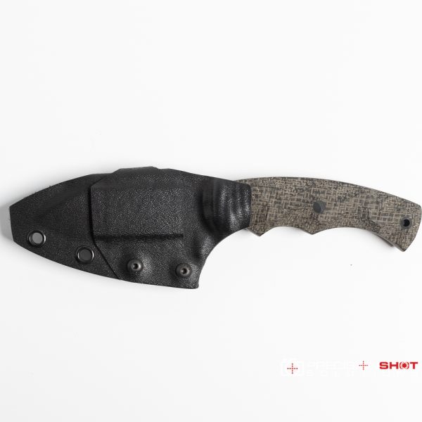 Half Face Blades Nug, Black Burlap Micarta, Carbon Fiber Pins, Numbered First Run #4! - Image 4