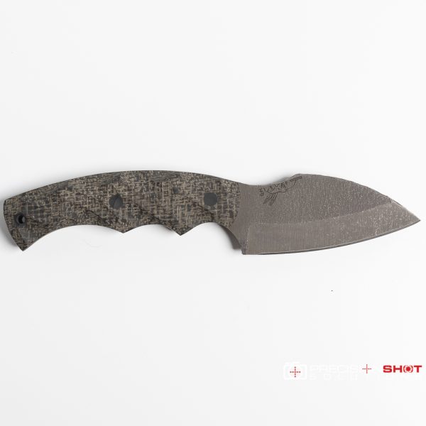Half Face Blades Nug, Black Burlap Micarta, Carbon Fiber Pins, Numbered First Run #4! - Image 5