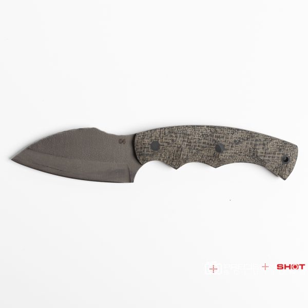 Half Face Blades Nug, Black Burlap Micarta, Carbon Fiber Pins, Numbered First Run #4! - Image 7