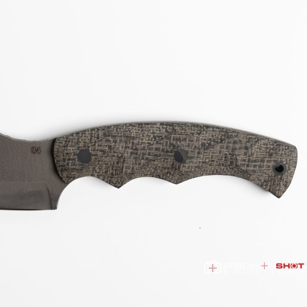 Half Face Blades Nug, Black Burlap Micarta, Carbon Fiber Pins, Numbered First Run #4! - Image 8
