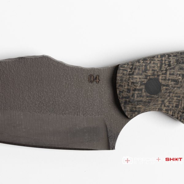 Half Face Blades Nug, Black Burlap Micarta, Carbon Fiber Pins, Numbered First Run #4! - Image 9