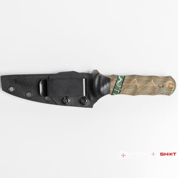 Half Face Blades Combat Filet, Dyed White Oak/Black G10 and Green Dyed Coral Split, Mosaic Pins - Image 3