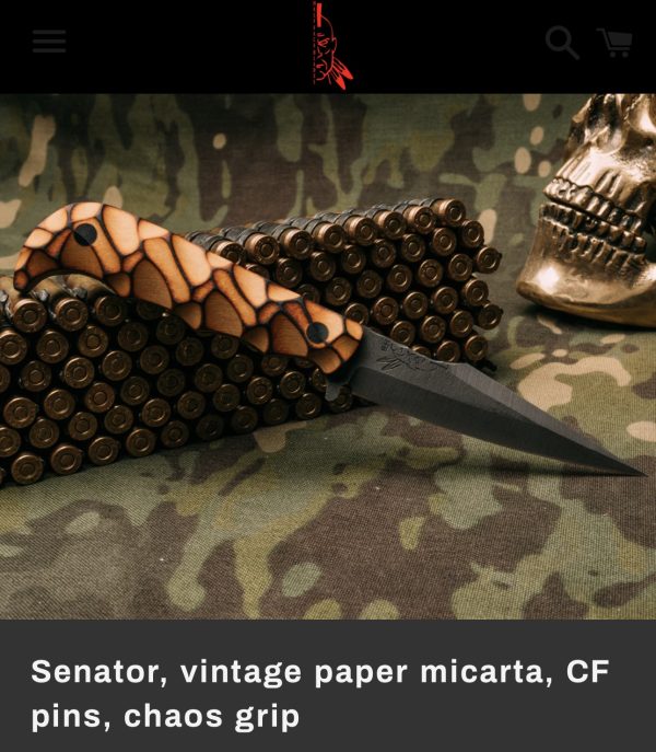 Half Face Blades Senator, Vintage paper micarta, Magnacut - Image 9