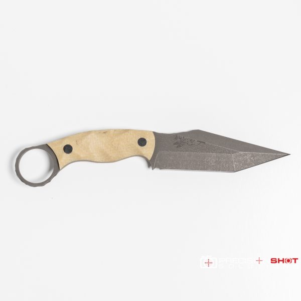 Half Face Blades Ringed Tac Tanto, Raw Jute Micarta - Image 4