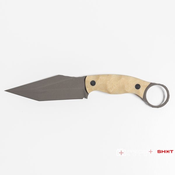 Half Face Blades Ringed Tac Tanto, Raw Jute Micarta - Image 5