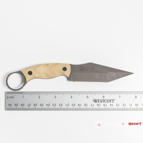 Half Face Blades Ringed Tac Tanto, Raw Jute Micarta - Image 6