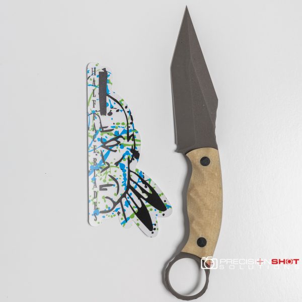 Half Face Blades Ringed Tac Tanto, Raw Jute Micarta - Image 7