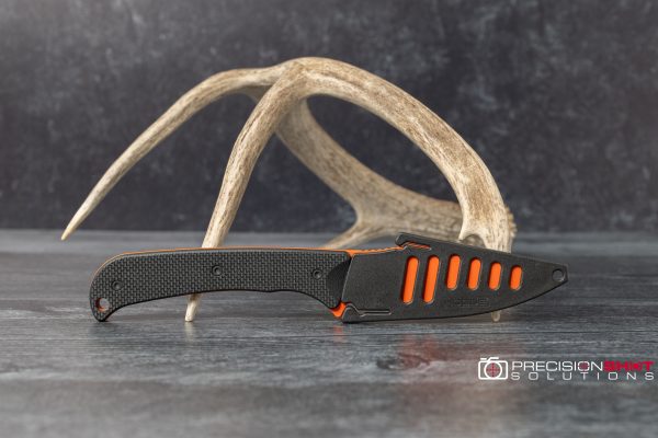 Hogue Knives Extrak fixed blade knife, Hunter Orange Cerakote, Black G10 - Image 14