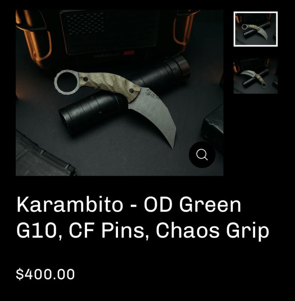 Half Face Blades Karambito, OD green G10, carbon fiber pins - Image 8