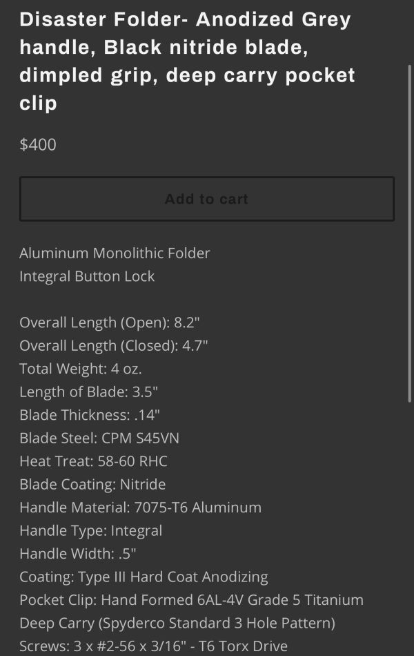 Half Face Blades Disaster Folder, Anodized Gray Aluminum Handle - Image 9
