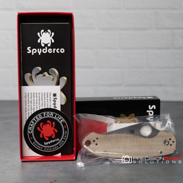 Spyderco Para 3 Brown Canvas Micarta CRU-WEAR, C223MPCW - Image 4