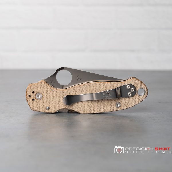 Spyderco Para 3 Brown Canvas Micarta CRU-WEAR, C223MPCW - Image 6