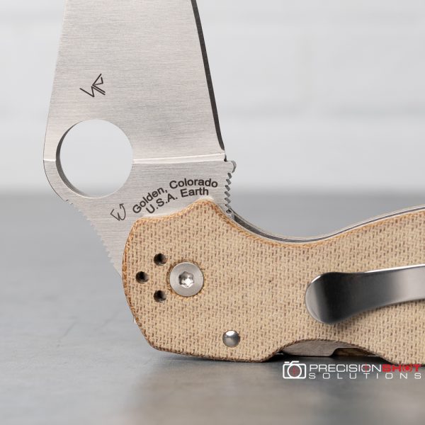 Spyderco Para 3 Brown Canvas Micarta CRU-WEAR, C223MPCW - Image 7