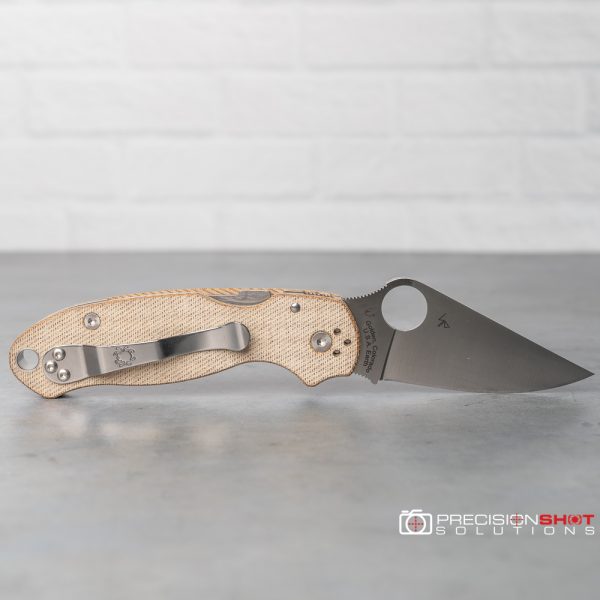 Spyderco Para 3 Brown Canvas Micarta CRU-WEAR, C223MPCW - Image 9