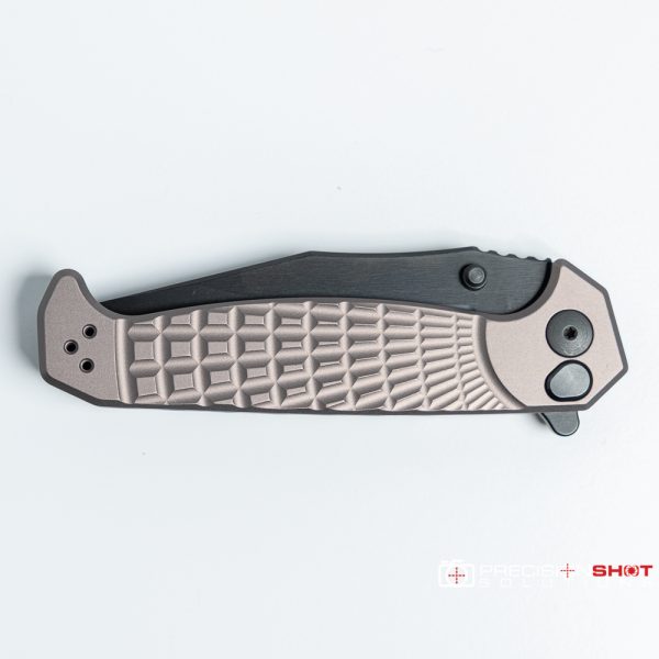 Half Face Blades Crow Folder, Anodized Gray Handle - Image 3