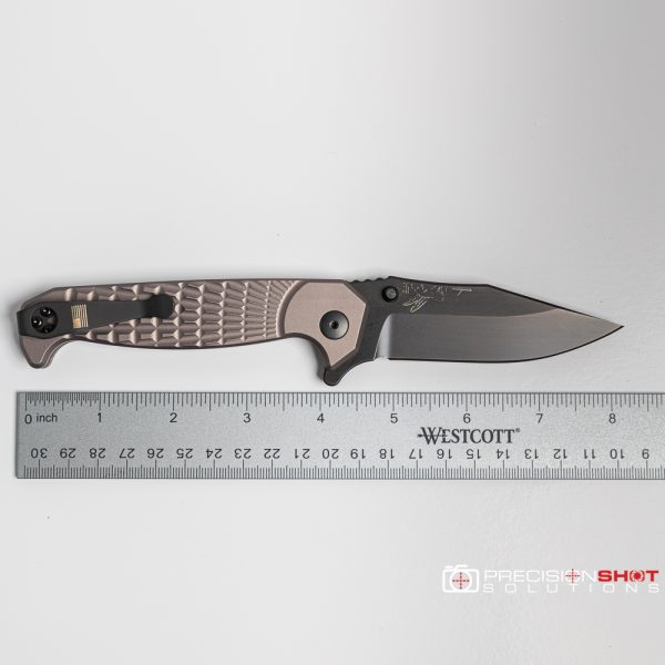 Half Face Blades Crow Folder, Anodized Gray Handle - Image 7