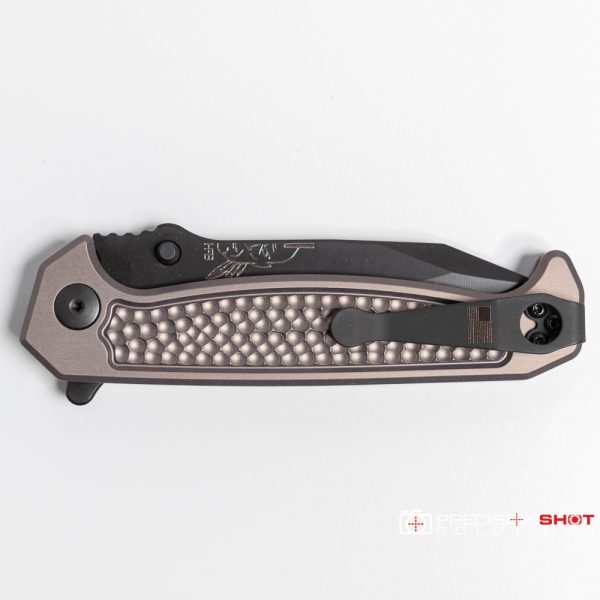 Half Face Blades Disaster Folder, Anodized Gray Aluminum Handle - Image 4