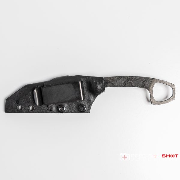 Half Face Blades SHPOS, black canvas micarta, carbon fiber pins - Image 3