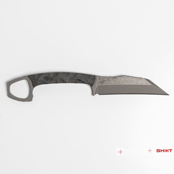 Half Face Blades SHPOS, black canvas micarta, carbon fiber pins - Image 4