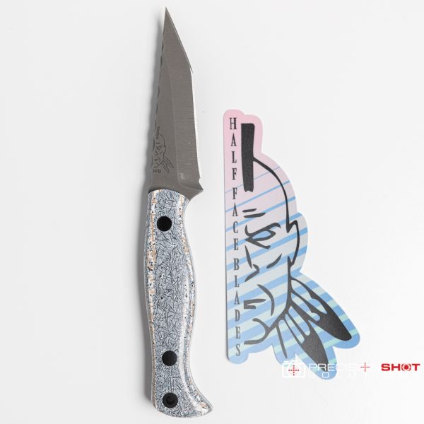 Half Face Blades Modified Tanto Congressman, Ghost Carbon and Burlap, Carbon fiber pins - Image 10