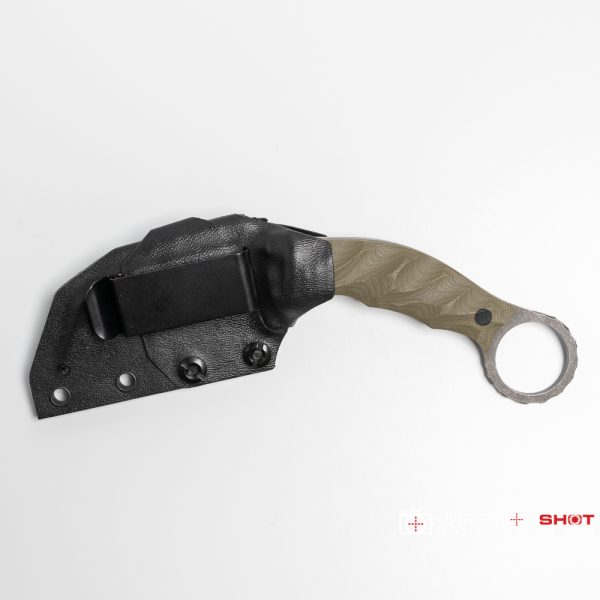 Half Face Blades Karambito, OD green G10, carbon fiber pins - Image 3