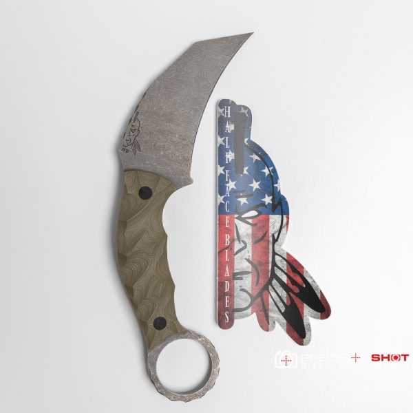 Half Face Blades Karambito, OD green G10, carbon fiber pins - Image 7