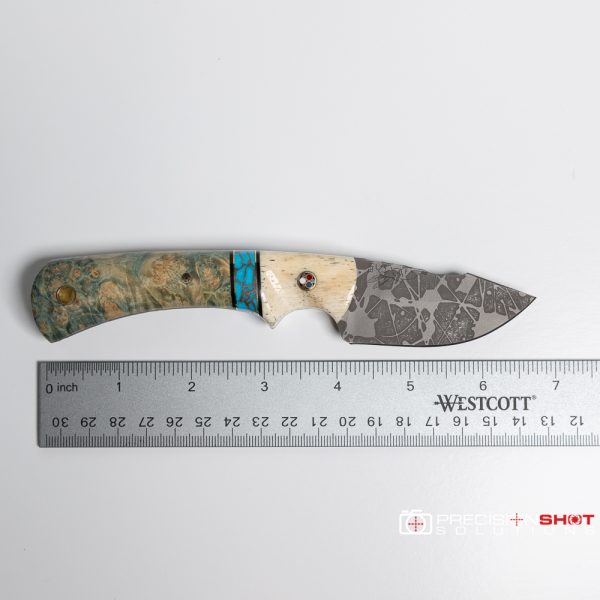 Half Face Blades Beef Harpoon, Giraffe bone/turquoise/dyed buckeye with Patriot pin - Image 11