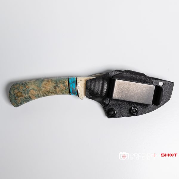 Half Face Blades Beef Harpoon, Giraffe bone/turquoise/dyed buckeye with Patriot pin - Image 12