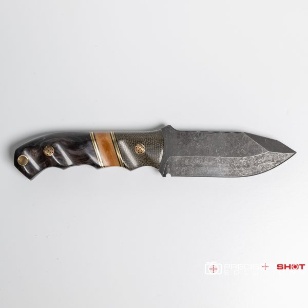 Half Face Blades Disaster Cub, OD green canvas micarta/teak/dyed redwood - Image 3