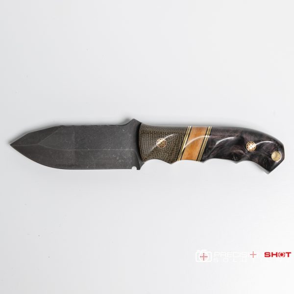 Half Face Blades Disaster Cub, OD green canvas micarta/teak/dyed redwood - Image 4