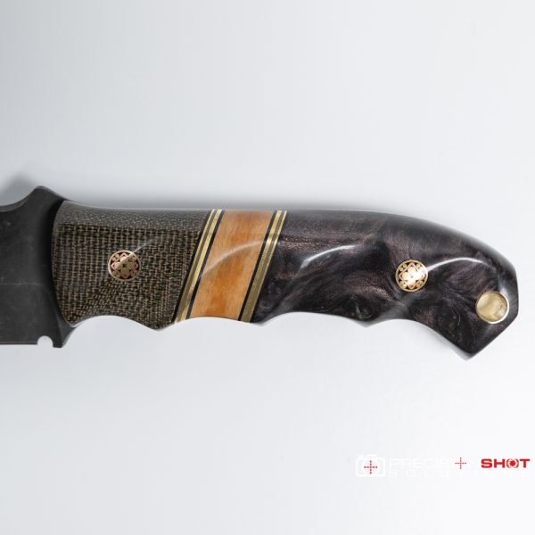 Half Face Blades Disaster Cub, OD green canvas micarta/teak/dyed redwood - Image 6
