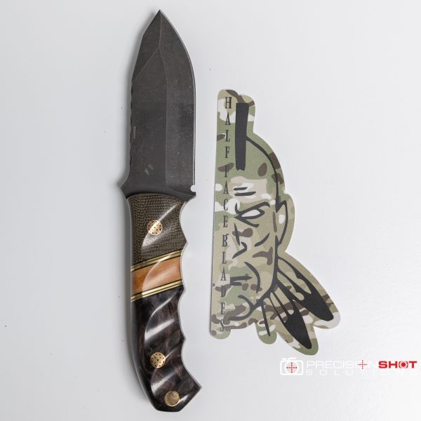 Half Face Blades Disaster Cub, OD green canvas micarta/teak/dyed redwood - Image 10
