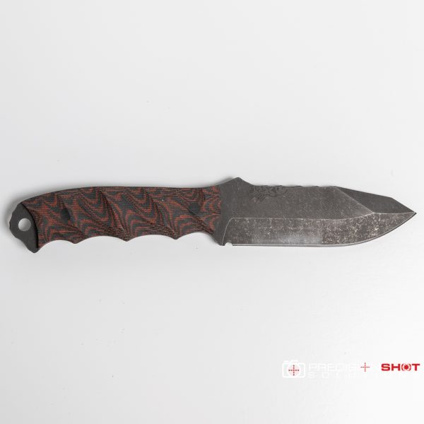 Half Face Blades Disaster Jr, Red and Black Canvas Micarta - Image 4