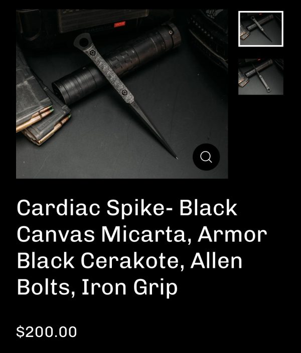 Half Face Blades Cardiac Spike, Black Canvas Micarta - Image 8