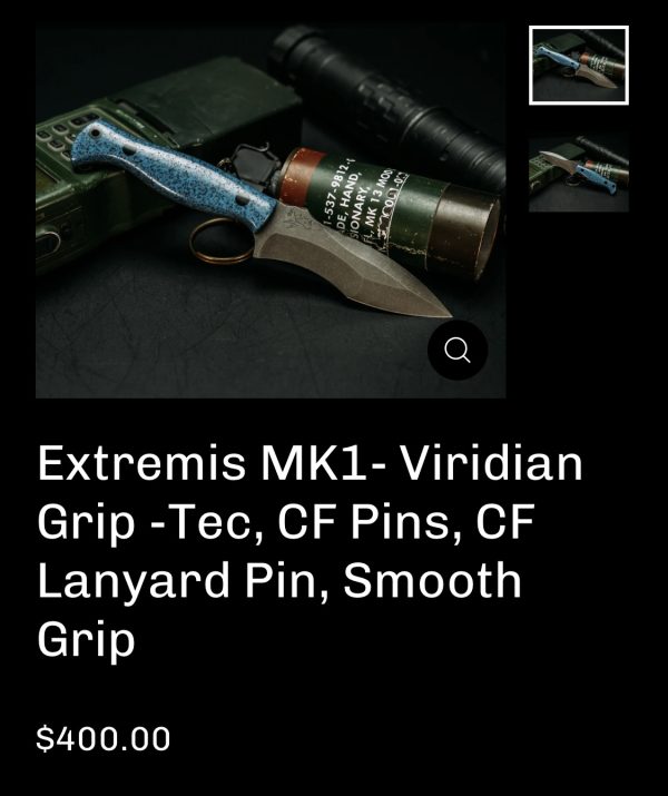Half Face Blades Extremis MK1, Viridian Grip Tec, CF pins - Image 11