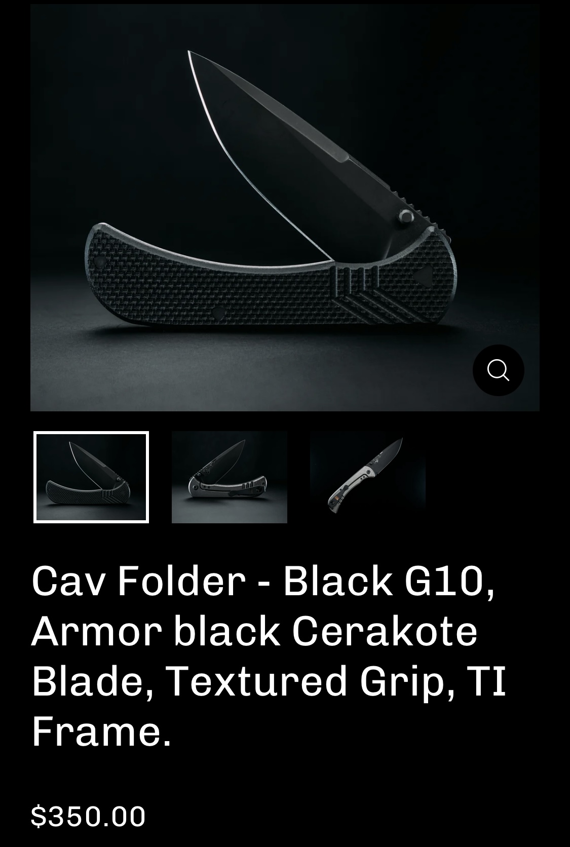 Half Face Blades Cav Folder, Black G10, Armor Black Cerakote blade - Image 7