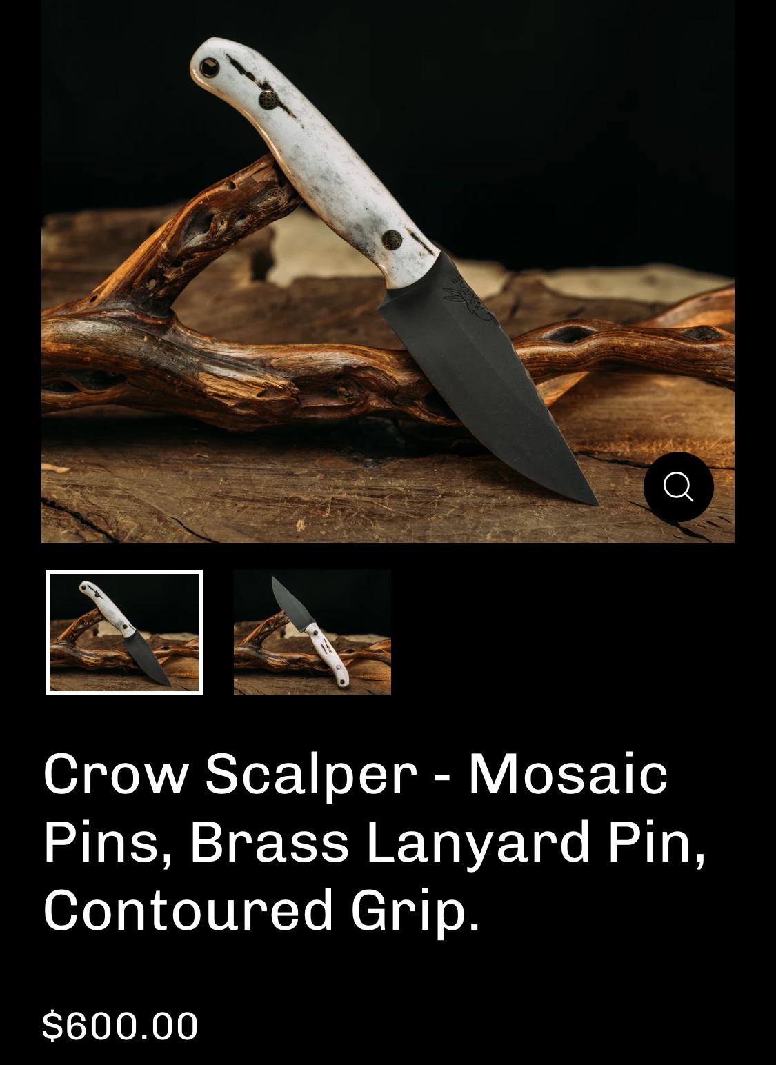 Half Face Blades Crow Scalper, Colorado Elk, Mosaic Pins - Image 11
