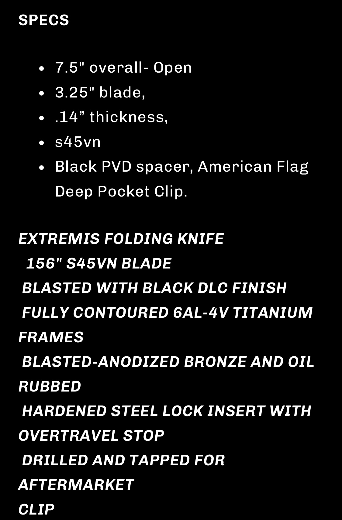 Half Face Blades Extremis Folder, Anodized Bronze Titanium Scales - Image 12