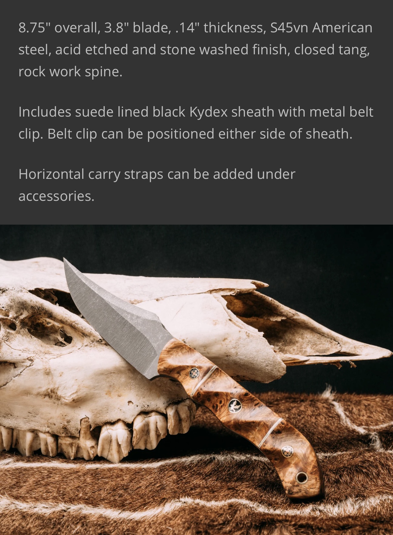 Half Face Blades Red Cloud, Black Ash Burl, Eagle Mosaic Pin - Image 11