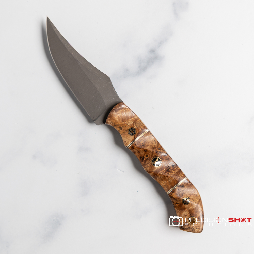 Half Face Blades Red Cloud, Black Ash Burl, Eagle Mosaic Pin - Image 2