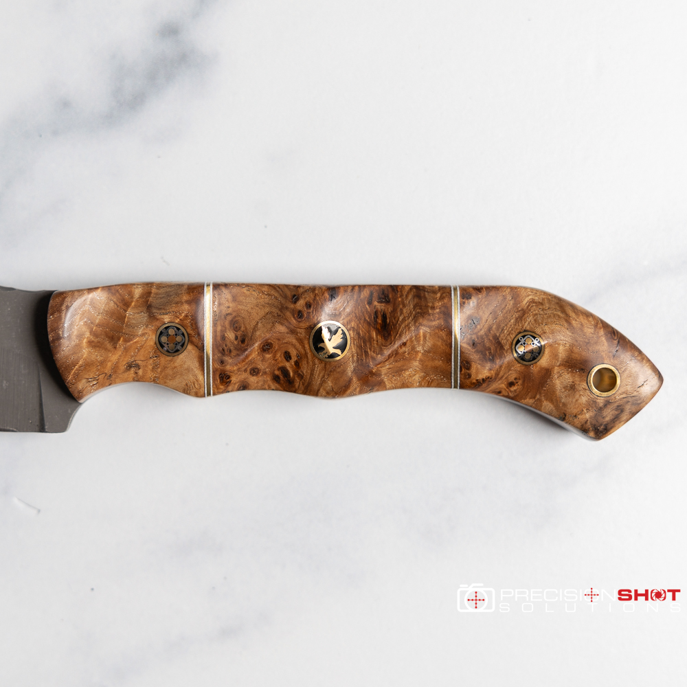Half Face Blades Red Cloud, Black Ash Burl, Eagle Mosaic Pin - Image 6