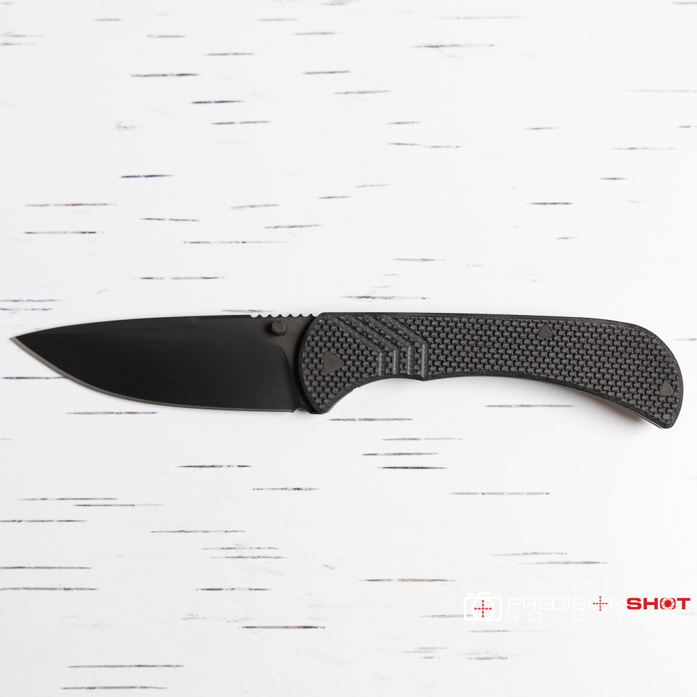 Half Face Blades Cav Folder, Black G10, Armor Black Cerakote blade - Image 3